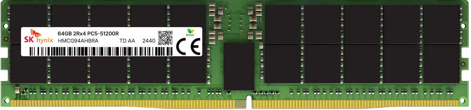 HMCG94AHBRA SK Hynix 64GB DDR5-6400 ECC RDIMM 2Rx4 1.1V Memory